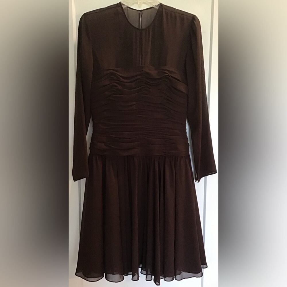 Vintage A.J. Bari brown midi dress size 14